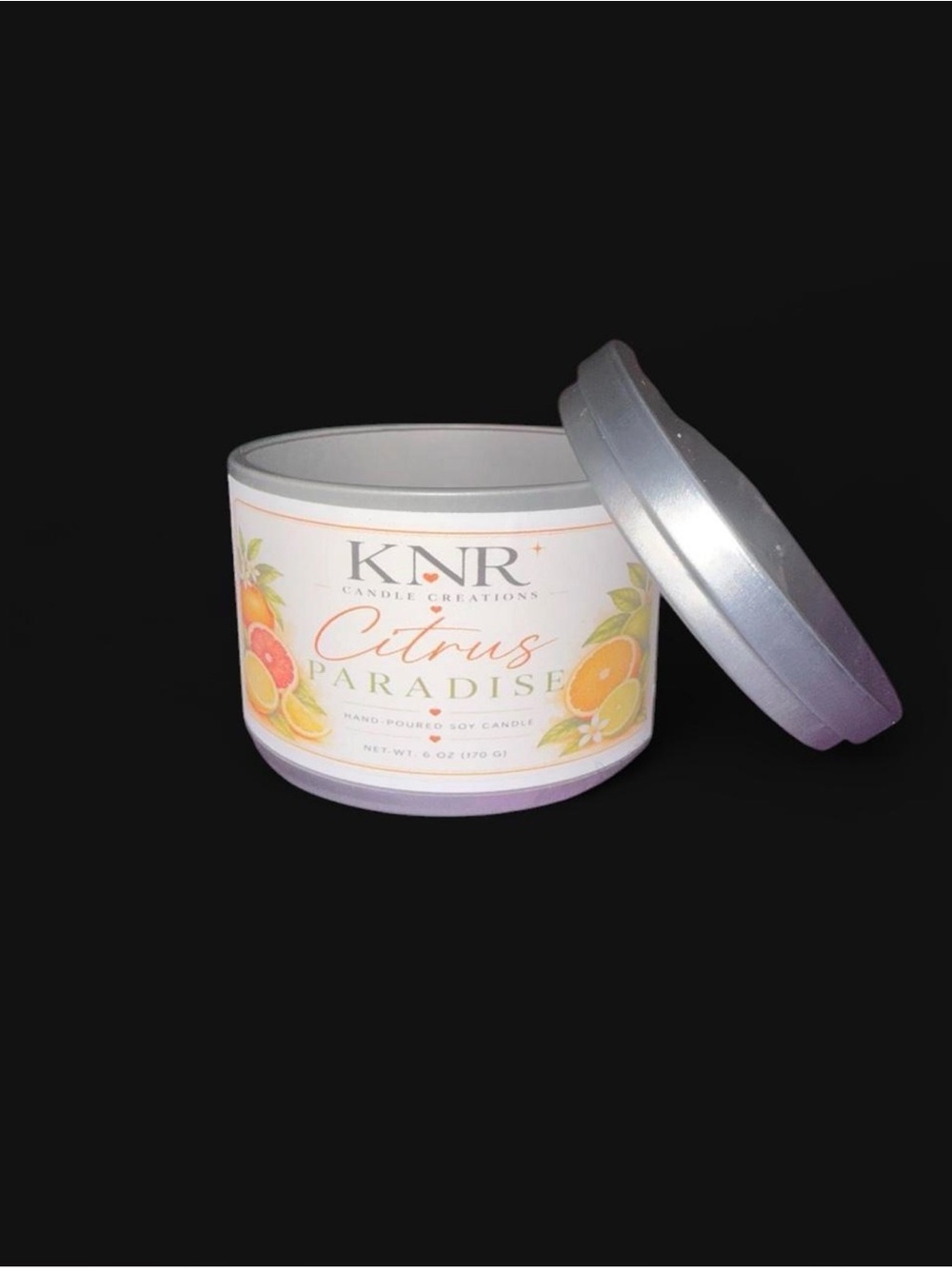 KNR Candle Creations Citrus Paradise Scented Tin Candle